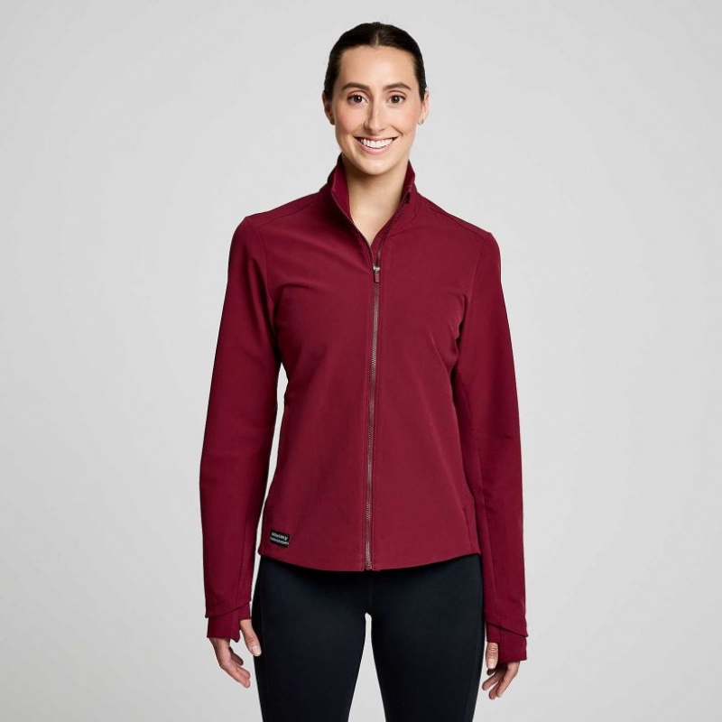 Women\'s Saucony Triumph Jacket Burgundy | CANADA NLZUGOB